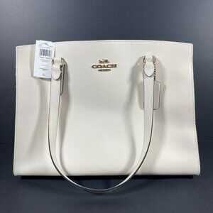 Coach Tatum Large Cream Leather Carryall Tote Shoulder‎ Bag NWT